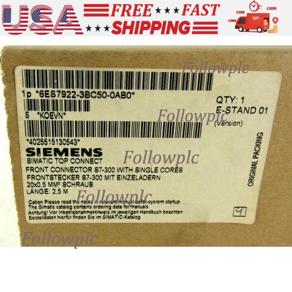 Siemens Front Connector 6ES7922-3BC50-0AB0 6ES7 922-3BC50-0AB0 FS :0 2 - Image 1 of 1