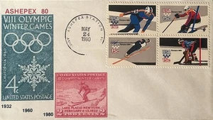 Event Cover: Ashepex 80 Stamp Show Cancel Honor Olympiade Winterspiele  - Bild 1 von 1