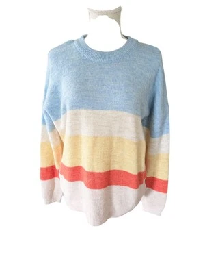 Suéter Urban Outfitters Mezcla Lana Gran Tamaño Calce Relajado Para Mujer S Cuadrado Rayas Foto 1 de 4