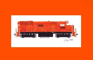 Illinois Central Gulf GP35 #2520 11"x17" Matted Print Andy Fletcher signed - Picture 1 of 1
