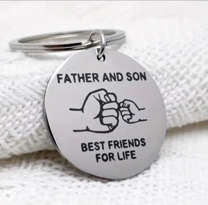 Vater & Sohn Schlüsselanhänger – "Best Friends for Life" – Graviert – Edelstahl - Bild 1 von 5