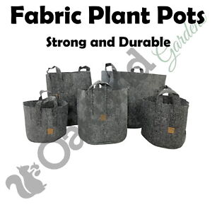 Fabric Plant Pots Breathable Container Root Grow Bag Tree Pouch With Handles 