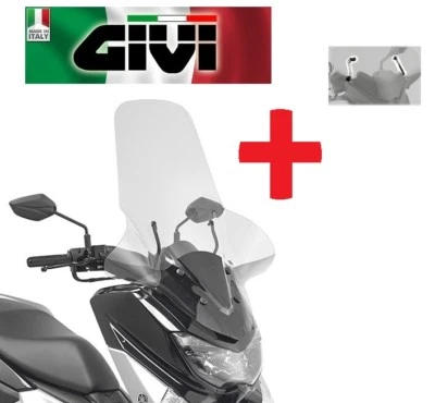 Parabrisas Transparente + Ataques Yamaha Nmax 125 155 2015 2016 2017 2123DT GIVI - Imagen 1 de 4
