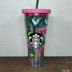 Gafas de sol Starbucks Crazy Straw Lips corazón vaso con pajita 24 oz - 2014 - Imagen 1 de 6