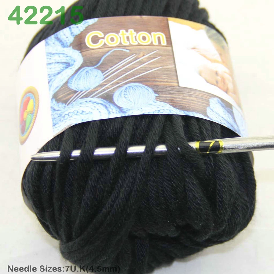 Sale New 1 Skein x 50 gr Soft 100% Cotton Chunky Super Bulky Hand Knitting Yarn - Image 1 of 4