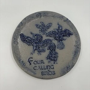 Rowe Pottery Works - Four 4 Calling Birds- 12 Days of Christmas Plates - Picture 1 of 4