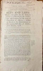 Connecticut / Acts and Laws Made and Passed by the General Court or 1st Edition - Imagen 1 de 3