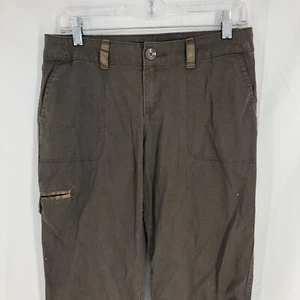 Nine West Brown Harbor Boulevard Skinny Mid Rise Crop Cargo Pants 4/26 (30x27) - Picture 1 of 7