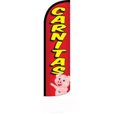 Bandera Carnitas Flutter Pluma Banner Swooper Extra Ancho Sin Viento Foto 1 de 2