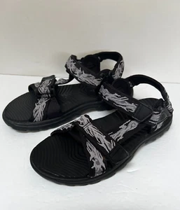 Ocean Pacific Black/Grey Sandals Adjustable Hook & Loop Straps Men's Size 8 - Picture 1 of 8