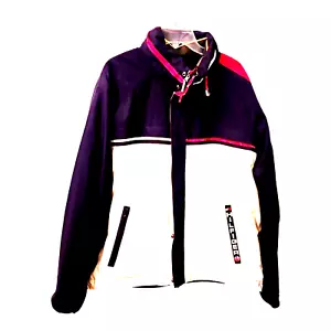 Tommy Hilfiger Reversible Coat Jacket Mens XL Colorblock Fleece Hidden Hood New - Picture 1 of 12