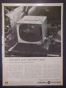 RARE VINTAGE ~GENERAL ELECTRIC GE T.V. TELEVISION SET PRINT AD ANTIQUE ORIG 1957 - Picture 1 of 3
