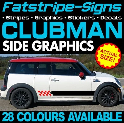 da montare MINI CLUBMAN STRISCE GRAFICHE DECALCOMANIE ADESIVI TURBO R55 F54 1.6 CLUBVAN - Immagine 1 di 2