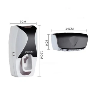 Toothbrush Holder Toothpaste Dispenser Suction Wall Mounted Toothpaste Squeezer - Picture 1 of 18
