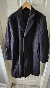 Men’s Nautica Black Wool Trench Coat styled Peacoat.  Size is 42R - Picture 1 of 4