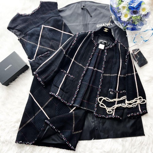 Set completo giacca tweed Chanel usa s 3onna donnaa ta 34ticolo artic molt