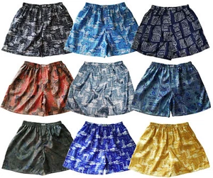 Mens Thai Silk Blend Patterned Boxer Shorts 1 3 or 5 Pack Hawaiian Underwear Lot - Picture 1 of 48