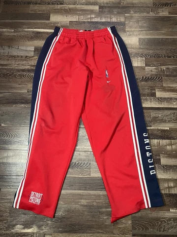 Vintage Y2K Nike Detroit Pistons Trackpants Warmup Pants Read Size Large Mens Cover
