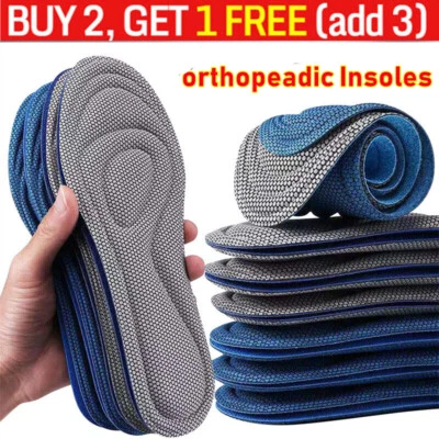 Semelles Orthopédiques En Mousse À Mémoire De Forme Pour Chaussures Hommes / - Photo 1/4