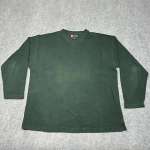 Vintage Chaps Ralph Lauren Sweatshirt Men's Size Large Green Pullover V-Neck - Picture 1 of 10