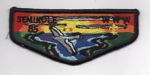 OA Seminole Lodge 85, S-7 Flap, Nero Brd, Giallo FDL, Schieno in tessuto, Nuovo di zecca! - Foto 1 di 1