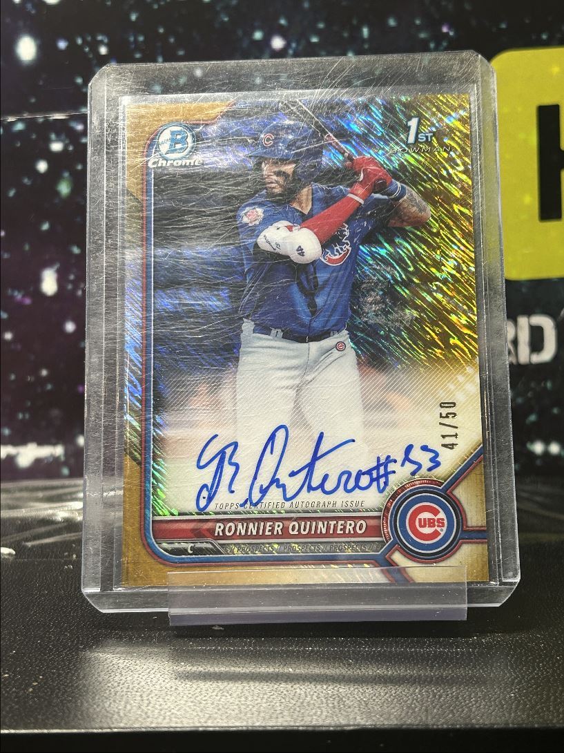2022 Bowman Chrome 1st Gold Shimmer Ronnier Quintero Auto /50 WHC162
