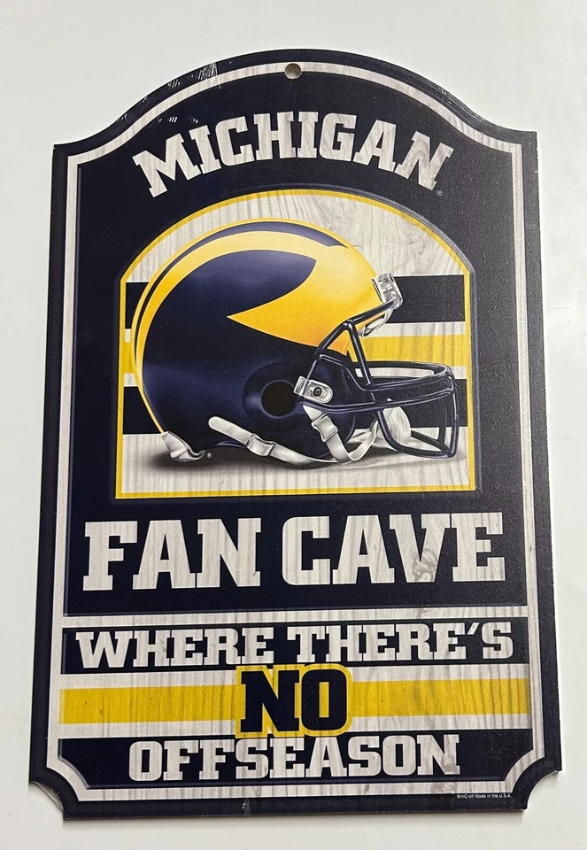 Michigan Wolverines Sign 11" X 17" Wood Sign - Image 1 of 1
