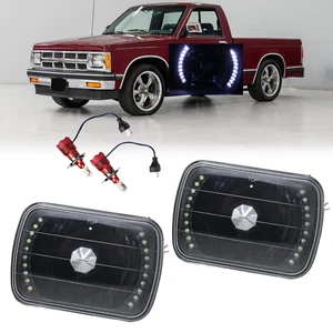 5x7" 7x6" Black Housing LED Headlights Lamps For 82-93 Chevy S10 Blazer GMC S15 - Picture 1 of 7