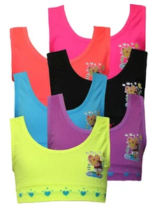 6 GIRL'S Training Bra Breathable 100% Cotton Beginners Under Top Size 8 -12 - Picture 1 of 6
