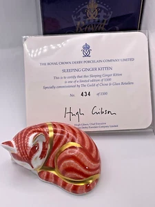 Royal Crown Derby Sleeping Ginger Kitten Limited Edition with Box & Certificat - Picture 1 of 9