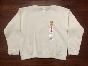 NEW GIRLS 2001 HANES HER WAY SWEATSHIRT YOUTH SMALL 6/6X WHITE CREW NECK e - Picture 1 of 4