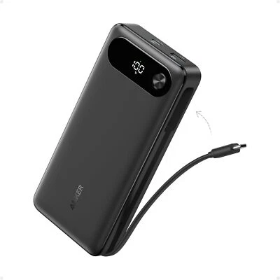 Anker Powerbank 20000mAh tragbares Ladegerät integriertem USB-C-Kabel 87W Max - Bild 1 von 4