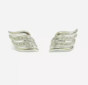 Orecchini A Fantasia 0.06 Ct Diamanti In Oro Bianco 18 Kt - Imagen 1 de 10