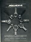 1974 Aquadive PRINT AD Scuba Diver Fine Diving Watches