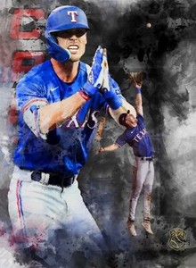 Evan Carter #1 Sketch Card 1/25 John Rudolph Signed Limited Texas Rangers RC