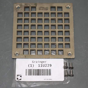 Jay R Smith Floor Drain Grate B05NBG, for 5" Square, Nickel Bronze Grid Strainer - Picture 1 of 8