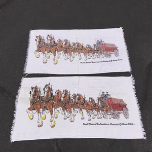 Vintage Budweiser Clydesdale Horse Anheuser-Busch Beer Beach Towels x2 57"x31" - Picture 1 of 13
