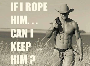 "Sexy Cowboy Pferd Kühlschrankmagnet 3 1/2 x 4 3/4" - Bild 1 von 1