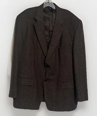 MINT CRICKETEER 48 REG BROWN BLAZER HERRINGBONE SPORT COAT LAMBS WOOL - Image 1 of 4