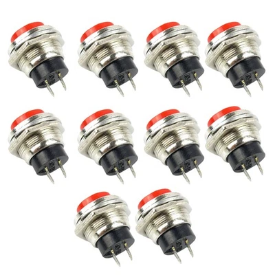 10Pcs Round Button Head Power Switch Circle Control Kill Switch Small Self-Reset - Image 1 of 4