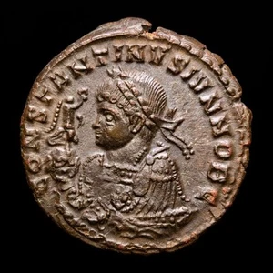 *Lucernae* Constantine II Follis BEATA TRANQVILLITAS •STR• (682) Trier 322 AD - Afbeelding 1 van 3