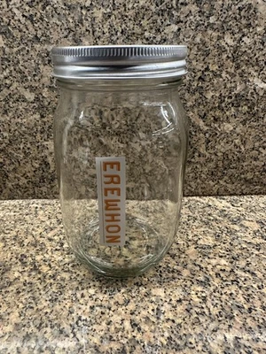 Коллекционная многоразовая стеклянная банка Erewhon 32 жидк. унции с крышкой - Изображение 1 из 4