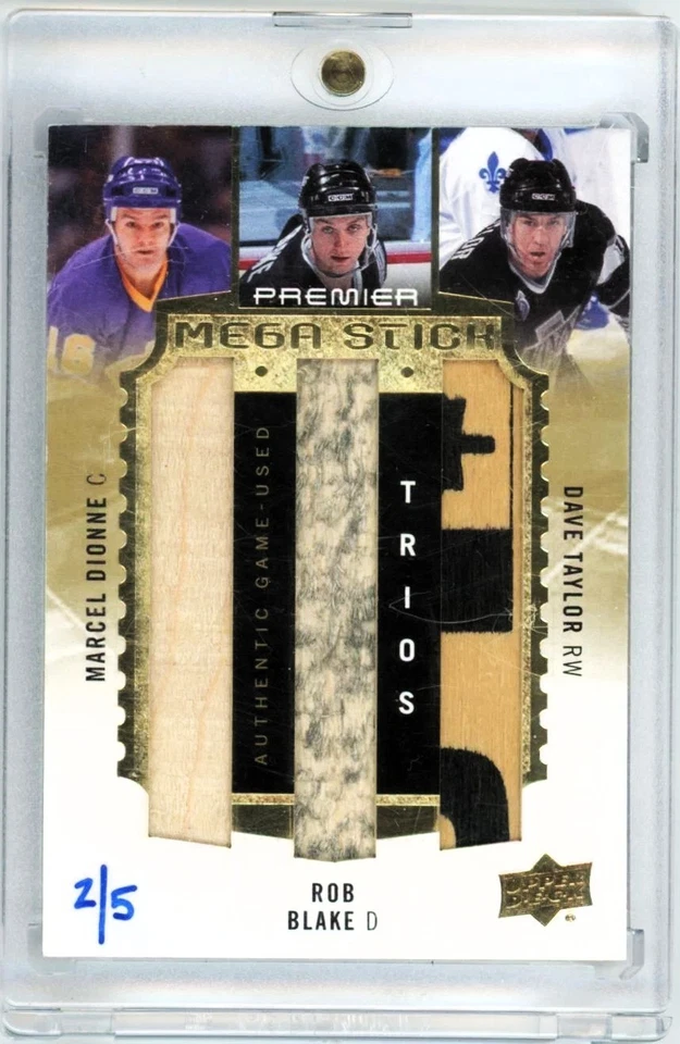2016-17 UD PREMIER MARCEL DIONNE, ROB BLAKE, DAVE TAYLOR MEGA STICK TRIOS #ED /5 - Image 1 of 1