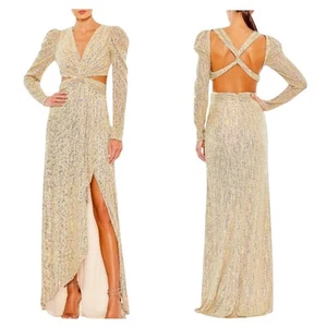 Mac Duggal Ieena 27050 Regenbogen Pailletten Kleid Größe 6 Neu mit Etikett Cutout gekreuzter Rücken - Bild 1 von 7