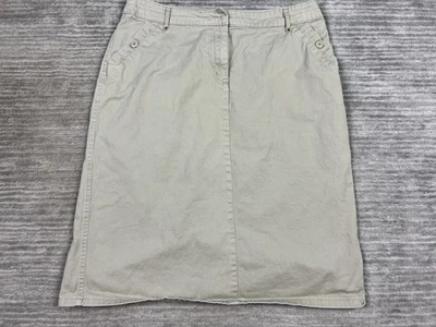 Falda Kim Rogers Mujer 14 Beige Bajo la Rodilla 100% Algodón Bolsillos Foto 1 de 4