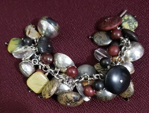 Pulsera gruesa de plata de ley con piedras preciosas Silpada joyería regalo - Imagen 1 de 11