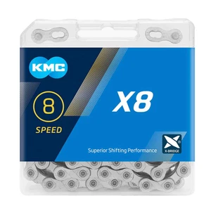 KMC X8 8 Speed Silver Chain - Picture 1 of 2