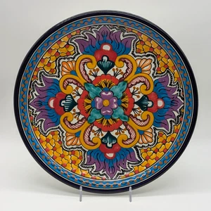 Talavera Pottery Plate 11.75" Vibrant Hand Painted Mexican Folk Art Wall Platter - Picture 1 of 7