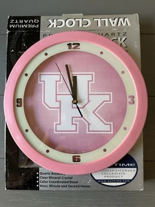 University Of Kentucky Wildcats Sun Time Premium Quartz Wall Clock Pink - Picture 1 of 4