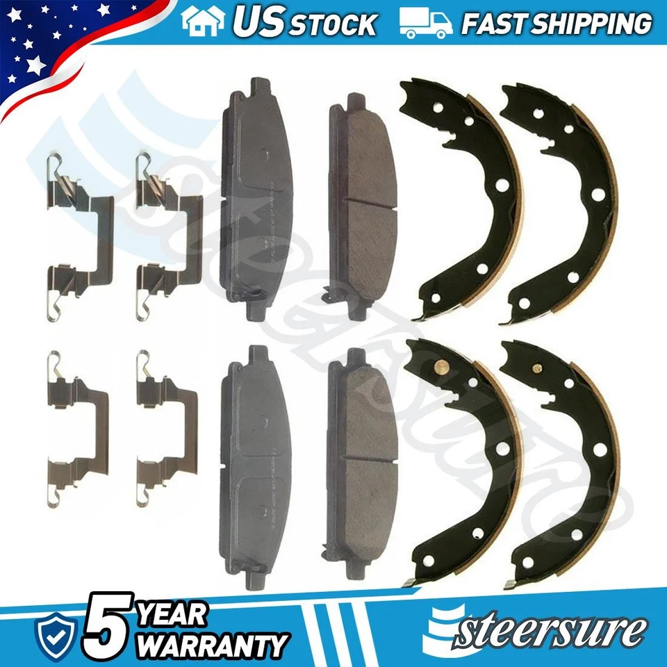 Juego de pastillas de freno de disco delanteras traseras zapatas de freno de estacionamiento para Acura MDX 2003-2006 Foto 1 de 4